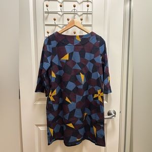 Graniph Women’s Tunic Sweater with Geometric Pattern